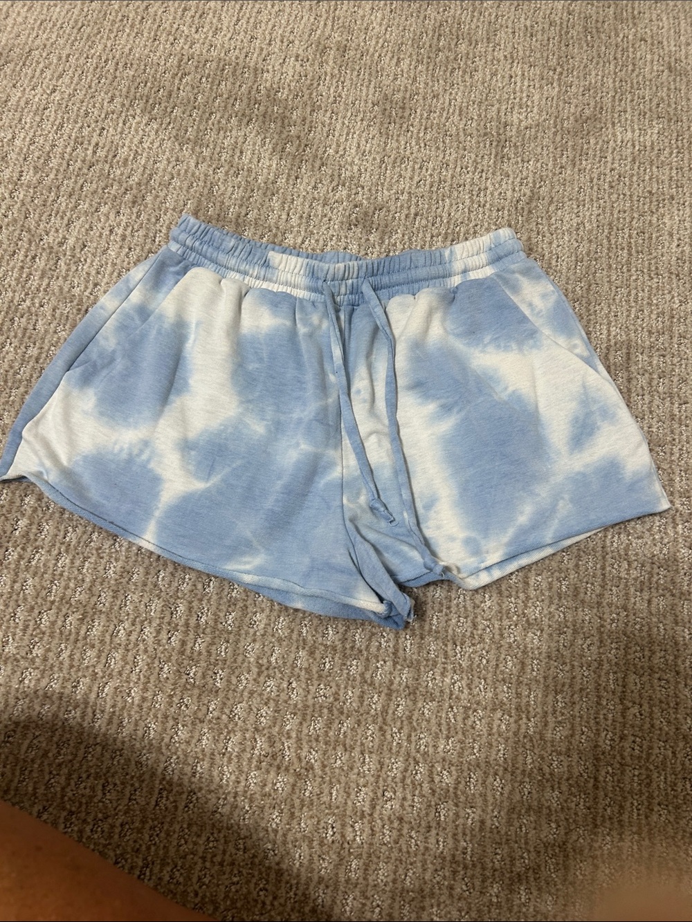 Altar'd State Blue and White Tie-Dye Athletic Shorts
